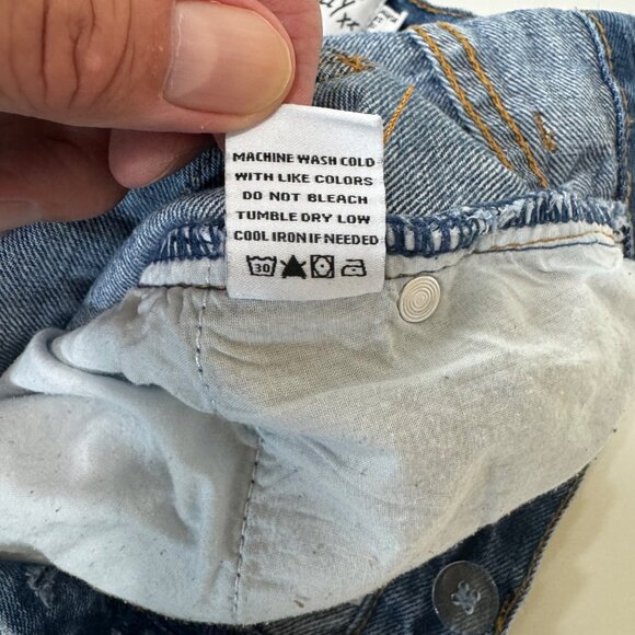 Princess Polly Blue Denim Button Fly Straight Leg Jeans Size 0 (26x28) - Picture 14 of 15